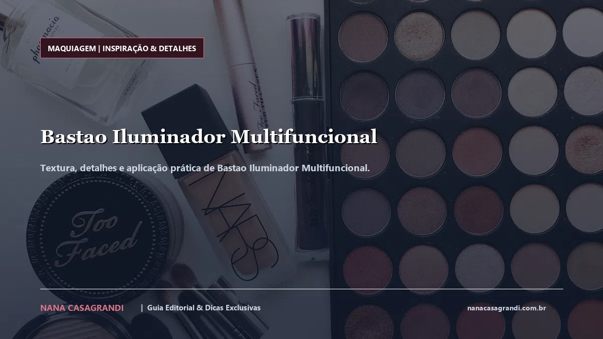 Detalhes de textura e aplicação do Bastao Iluminador Multifuncional