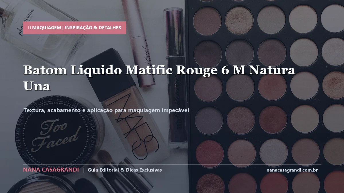 Detalhes de textura e aplicação do Batom Matific Rouge 6-M Natura Una