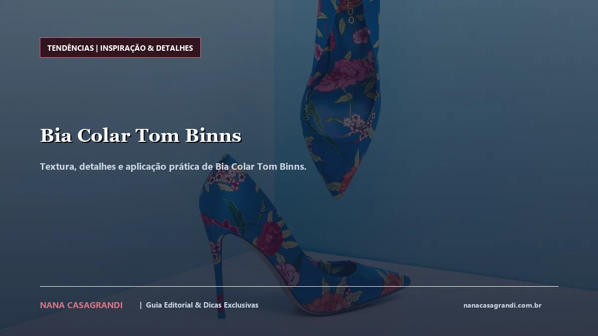 Detalhes de textura e aplicação do Bia Colar Tom Binns