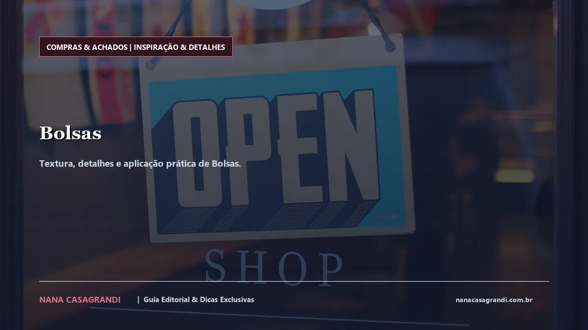Detalhes de textura e aplicação do Bolsas