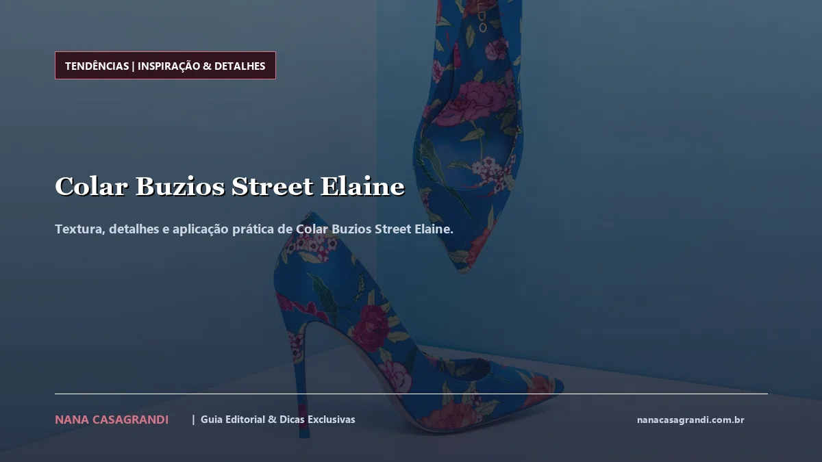 Detalhes de textura e aplicação do Colar Buzios Street Elaine