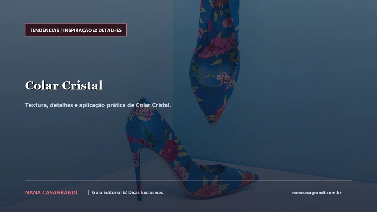 Detalhes de textura e aplicação do Colar Cristal
