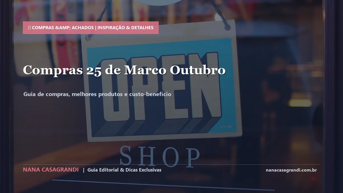 Detalhes de textura e aplicação do Guia de Compras na 25 de Março