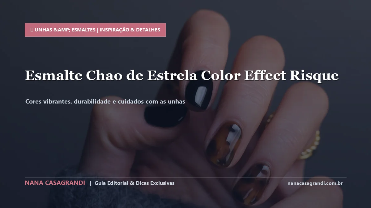 Detalhes de textura e aplicação do Esmalte Chão de Estrelas Risqué