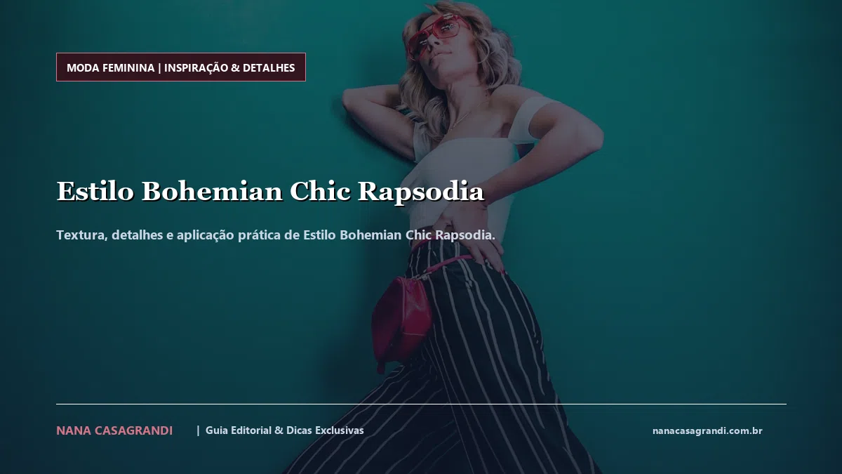 Detalhes de textura e aplicação do Estilo Bohemian Chic Rapsodia