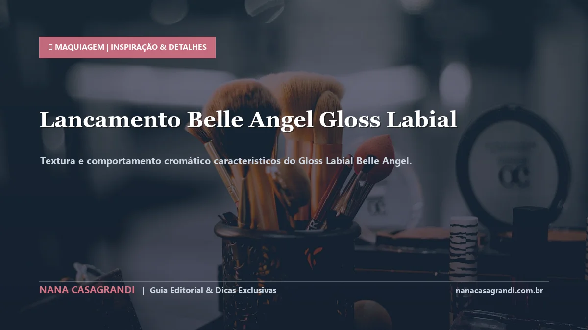 Detalhes de textura e aplicação do Gloss Labial Belle Angel