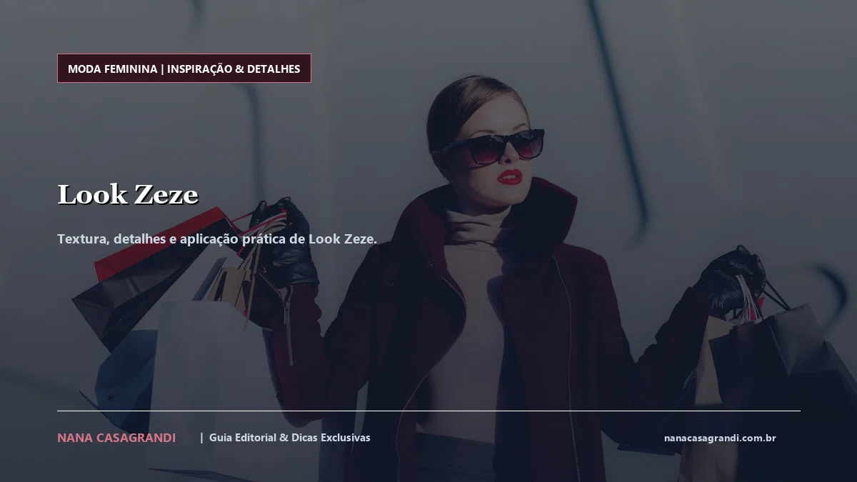 Detalhes de textura e aplicação do Look Zeze