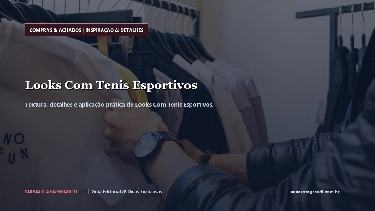 Detalhes de textura e aplicação do Looks Com Tenis Esportivos