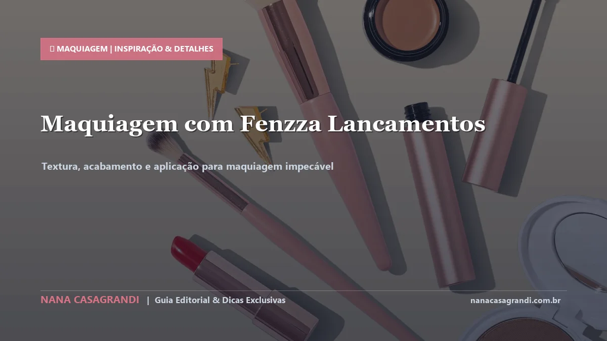 Detalhes de textura e aplicação do Lançamentos de Make da Fenzza