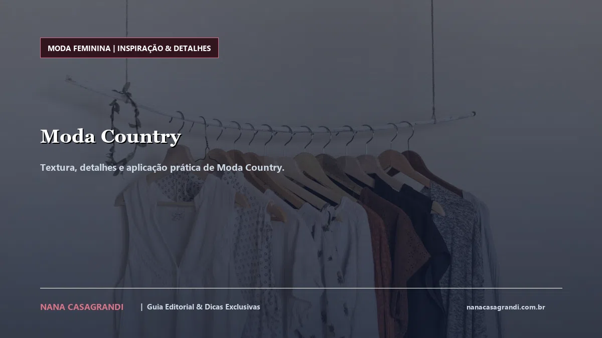Detalhes de textura e aplicação do Moda Country