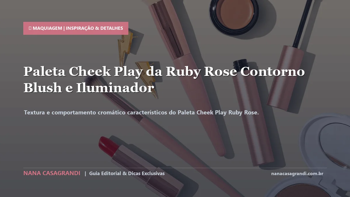 Detalhes de textura e aplicação do Paleta Cheek Play Ruby Rose