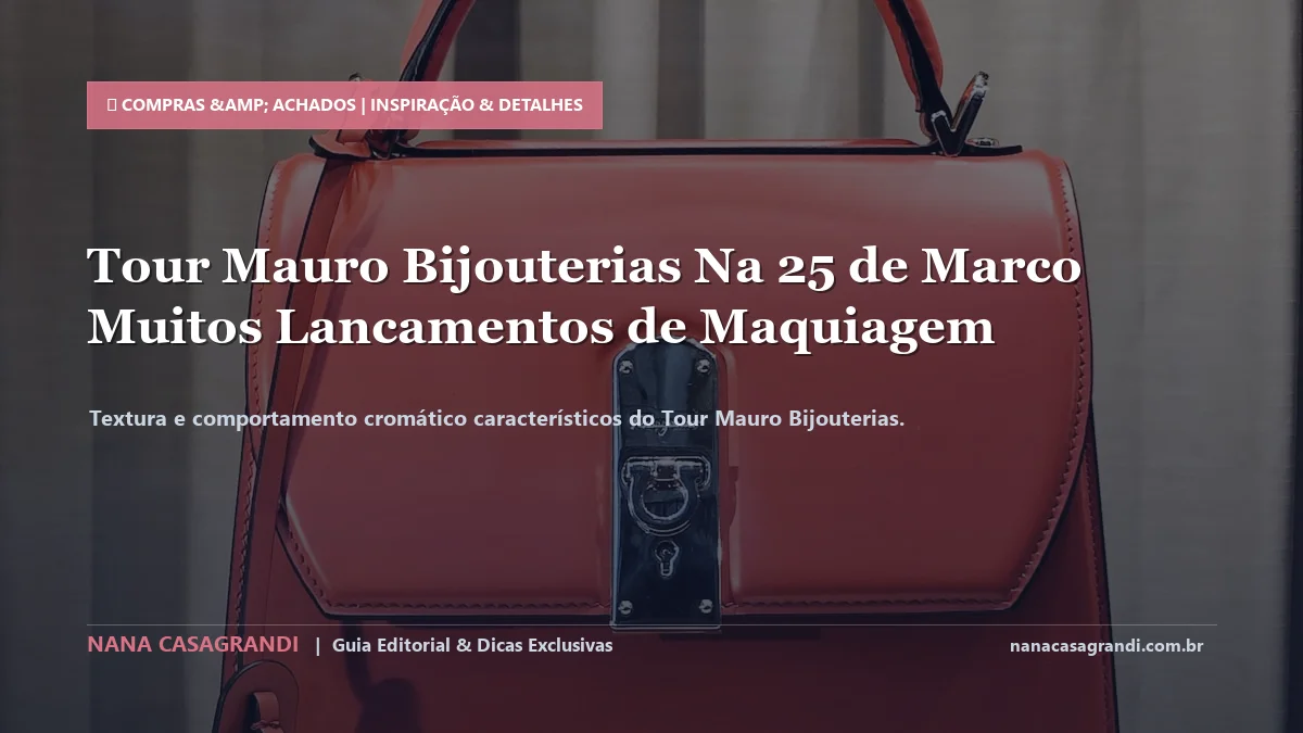 Detalhes de textura e aplicação do Tour Mauro Bijouterias