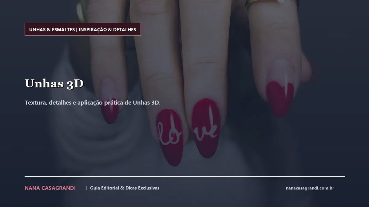 Detalhes de textura e aplicação do Unhas 3D