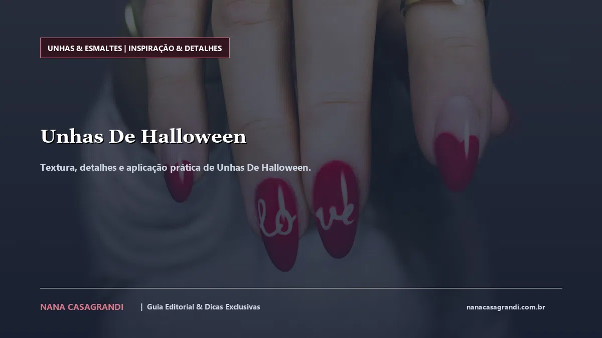 Detalhes de textura e aplicação do Unhas De Halloween