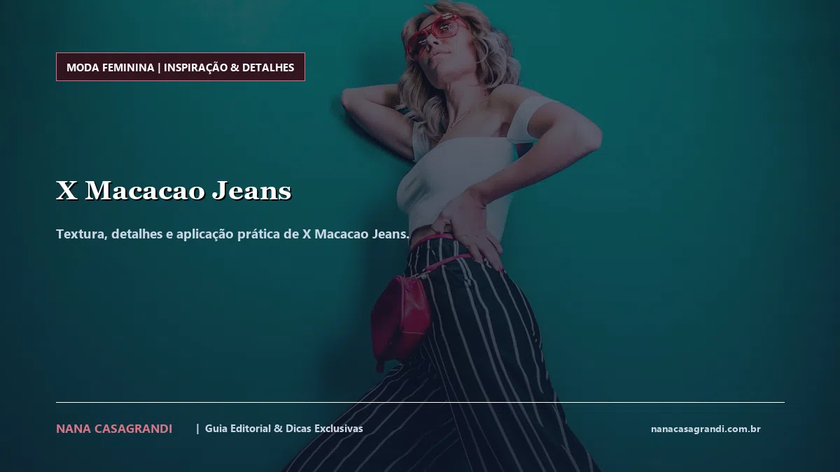 Detalhes de textura e aplicação do X Macacao Jeans